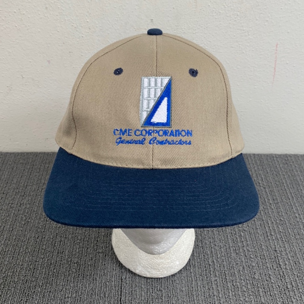 CME Corporation General Contractors Snapback Hat Mens OSFA Beige Navy KC